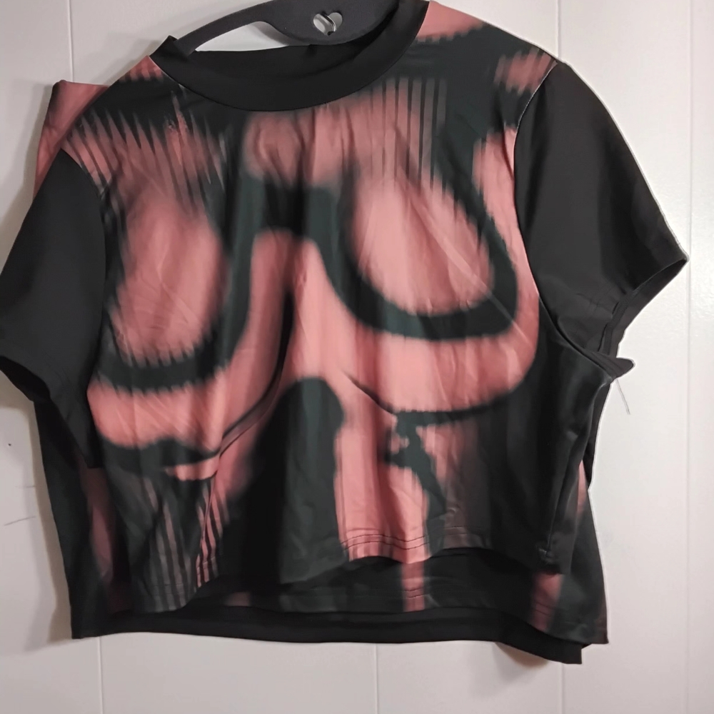 SHEIN Edgy Black and Brown Crop Top and Mini Skirt Set Size 2XL